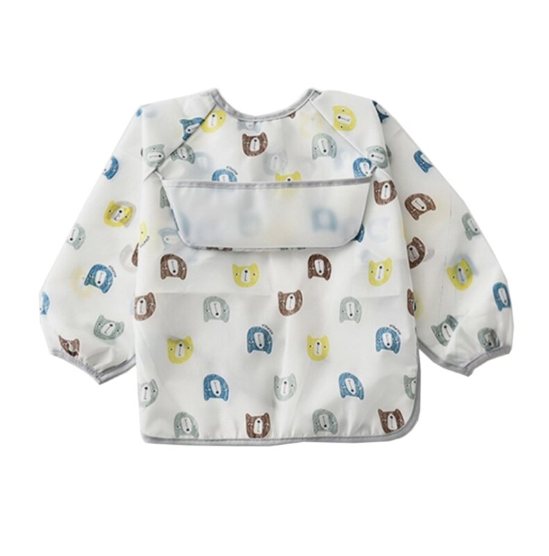 Baby Kids Peuter Lange Mouwen Sjaal Waterdicht Art Kiel Voeden Bib Schort Pocket Baby Jongens Meisjes Burp Doek
