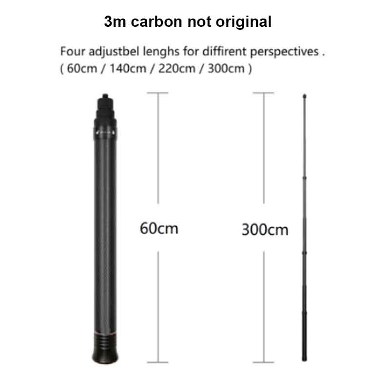 Insta360 Versie 3M Ultra-Lange Extended Edition Koolstofvezel Selfie Stok Accessoires Voor Insta360 Gopro Hero 9 10 6 7 5 4 3: 3.0m carbon