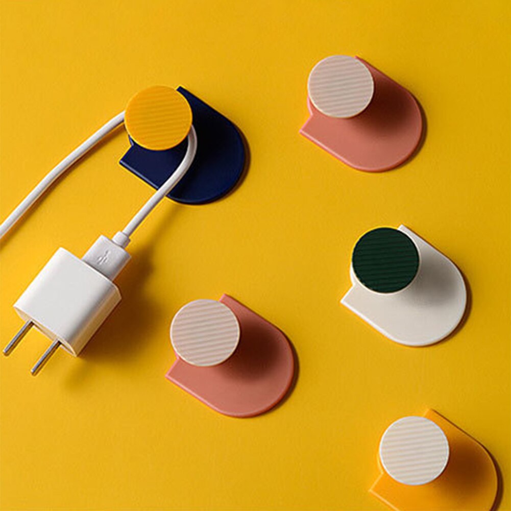 4PCS Plug Holder Kitchen Wall-Mounted Power Cord Storage Strong Adhesive Free Punch Bracket Socket Key Clothes Towel Holder