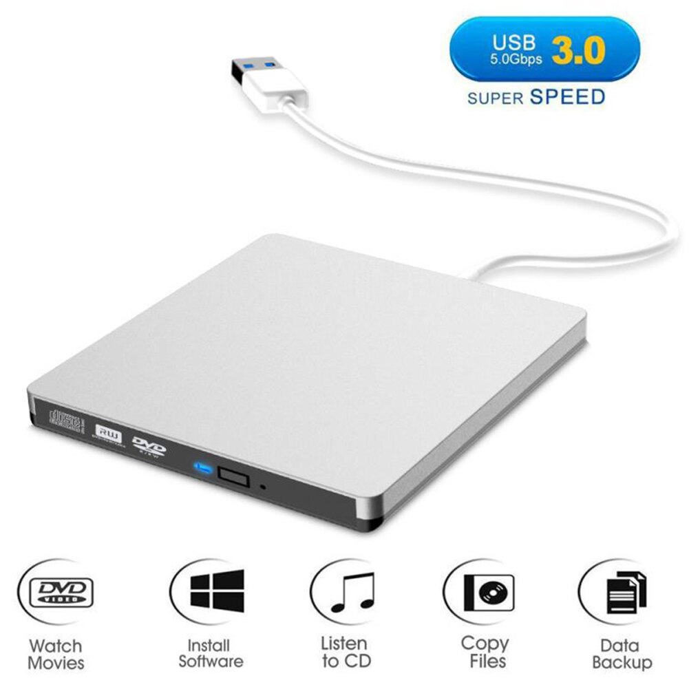 Recorder Burner CD-RW Portable Reader USB 3.0 Player External Optical DVD Drive