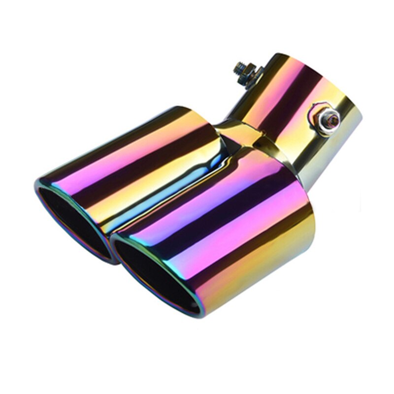 Automobile tail Dual Outlet Exhaust Tip Stainless Steel Slant Rolled Edge Auto Muffler modified Universal Car Exterior Supplies: c9