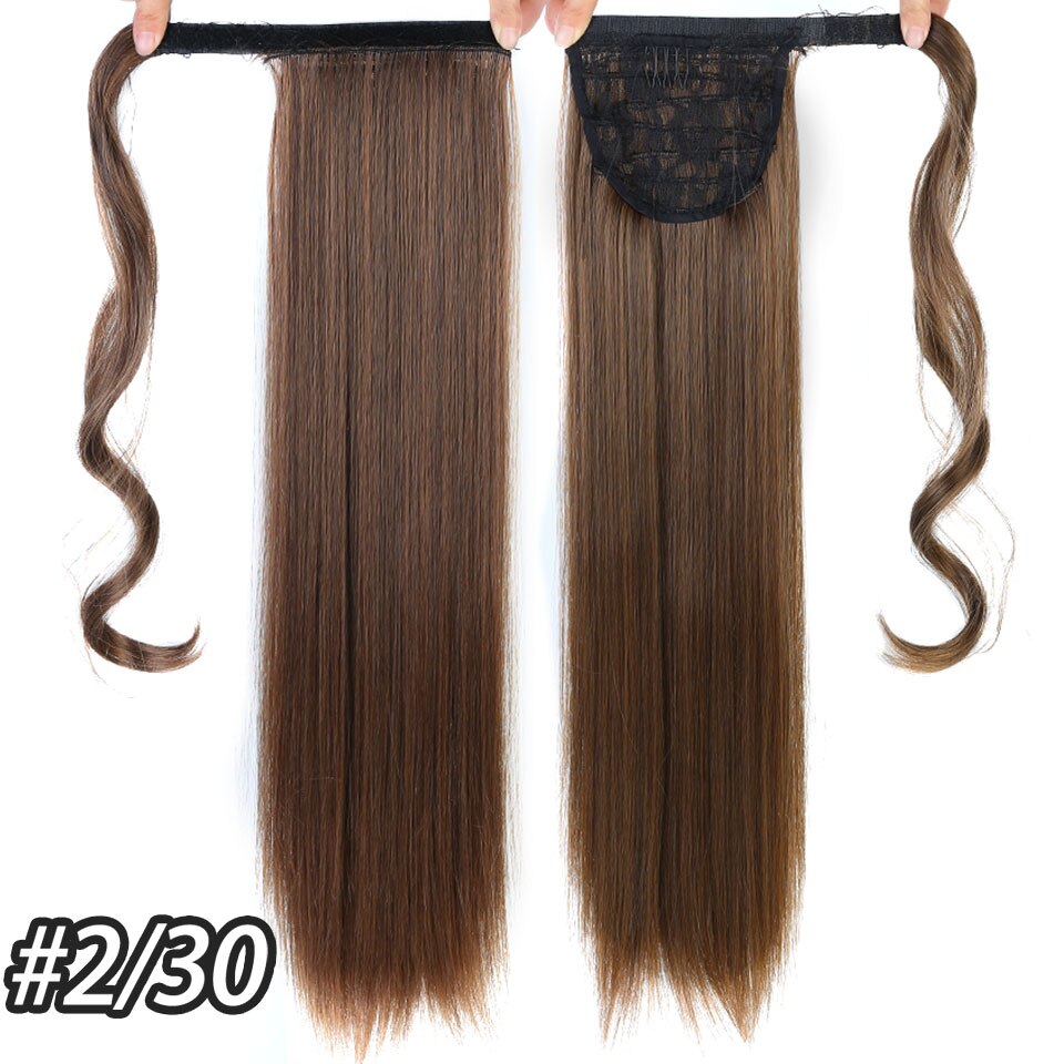 24 Inches Long wavy hair Clip In Hair Tail False Hair Ponytail Hairpiece With Hairpins Synthetic Hair Pony Tail Hair Extension: 0020-2-30 / 24inches