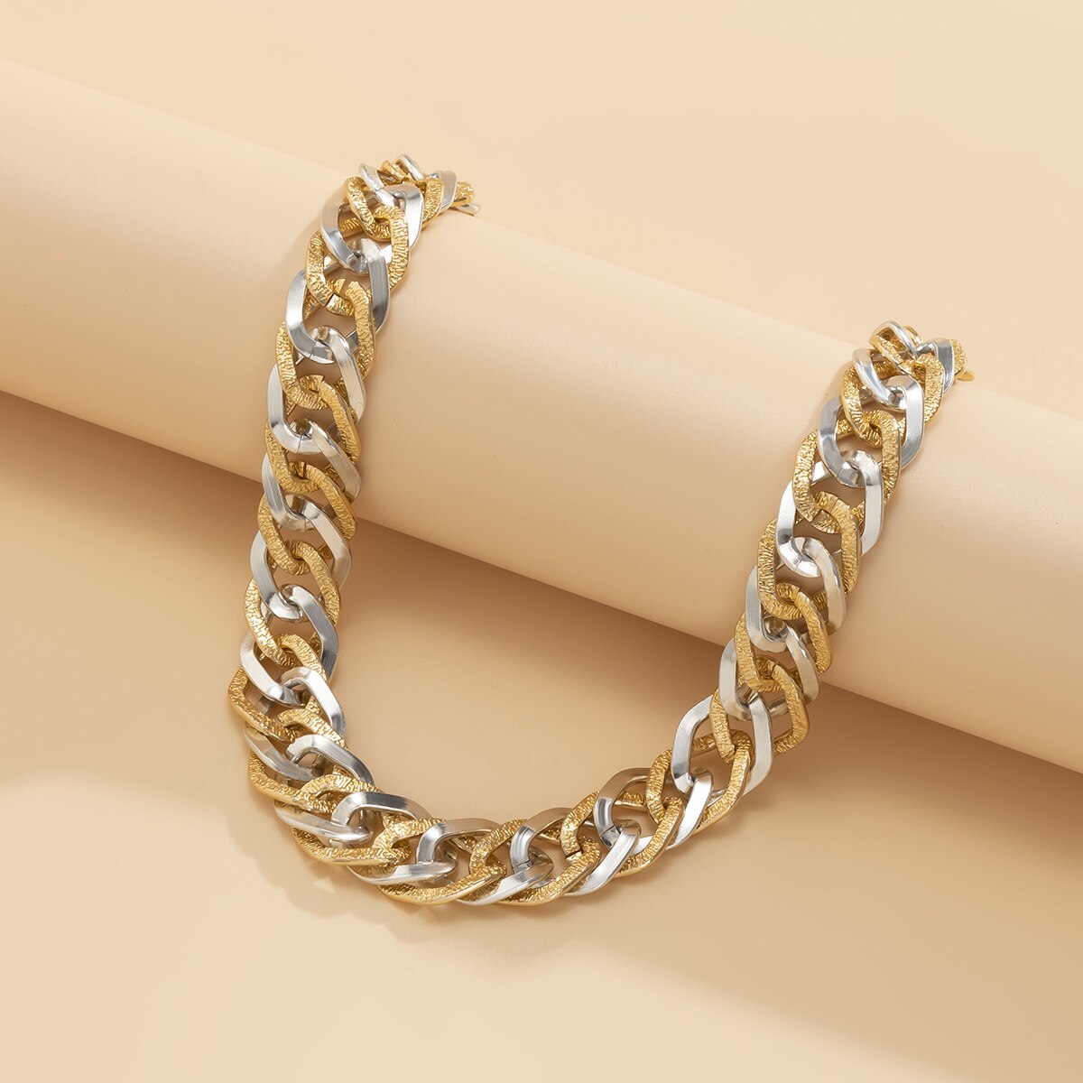 Punk gold chunky stainless steel bracelets for women, bangle bracelet, fashionable chain cuban link women's bracelet jawlery