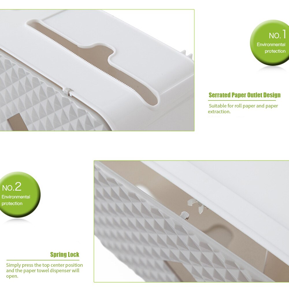 Bathroom Paper Towel Dispenser Wall Mounted No-drilling Paper Towel Holder Dispenser Toilet Paper Extraction Dispenser