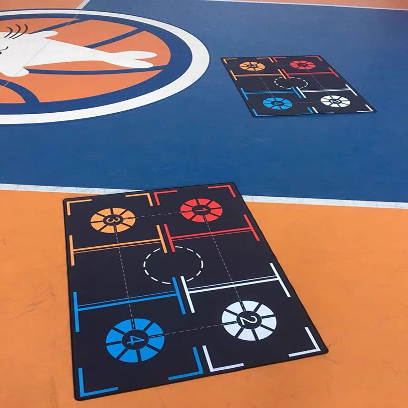 Tapis d'entraînement au pied de basket-Ball antidérapant, système d'entraînement régulier, accessoires auxiliaires de sport pour le contrôle du ballon avec un sac de transport