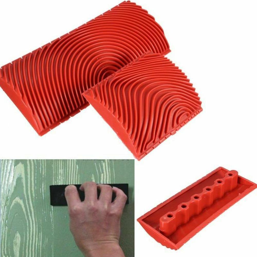 Maison peinture murale caoutchouc nervuré diatomée boue grattoir outil grain bois gaufrage rouleau bricolage H7J3