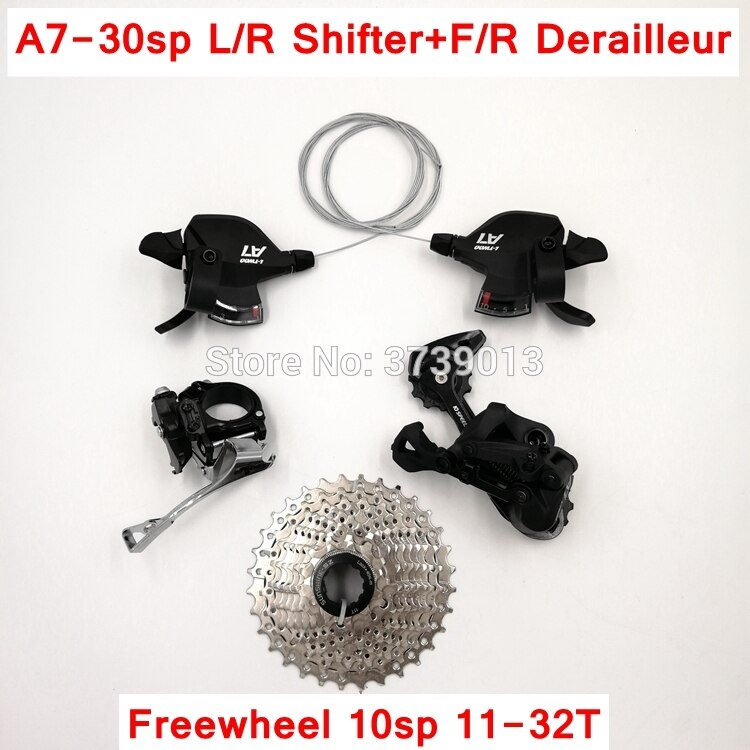 L-TWOO A7 10sp grupo bicicleta de montaña 30 velocidad cambio Chainwheel metamorfo Cadena de Cassette Kit de rueda libre shimanoMT200 freno de disco: A7 30sp--2
