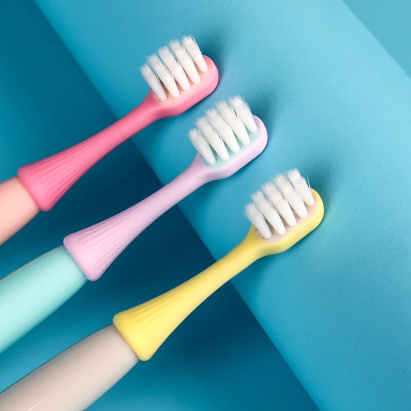 3 Stks/set Leuke Cartoon Tandenborstel Voor Kinderen Bamboe Houtskool Korte Handvat Kinderen Tandenborstel Baby Tanden Care