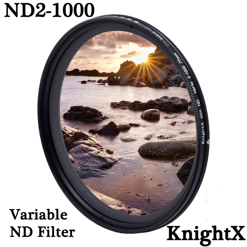 KnightX ND2 à ND1000 Fader Variable ND filtre réglable pour canon nikon 49mm 52mm 55mm 58mm 62mm 67mm 72mm 77mm accessoires