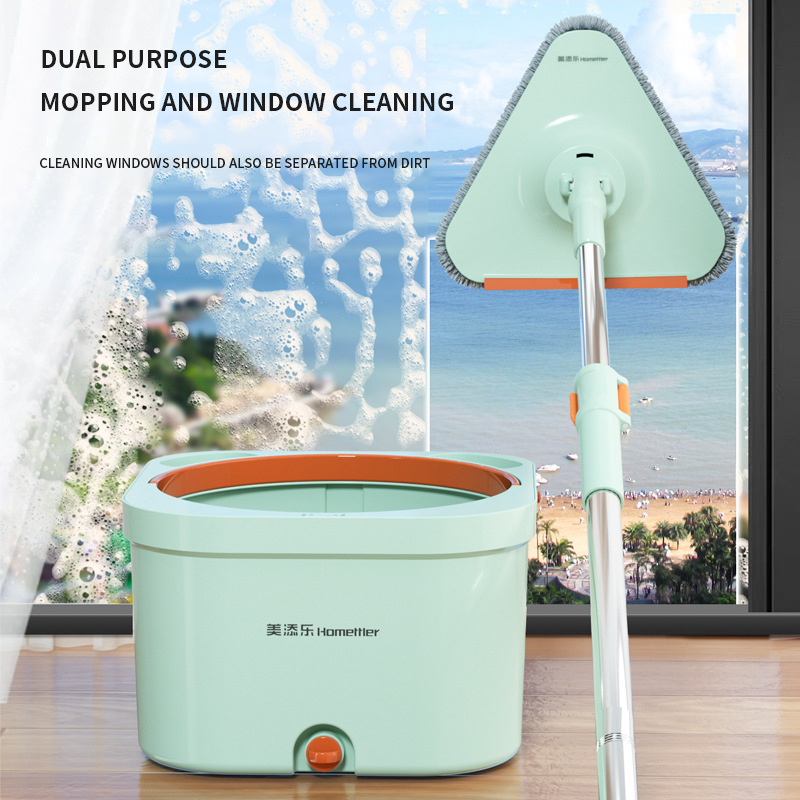 Opvouwbare Automatische Mop Water Veranderen Stofvrij Hand Wassen Absorberende Roterende Mop Vier Netto Droge Mop En Natte Dual-Gebruik Dweilen Doek