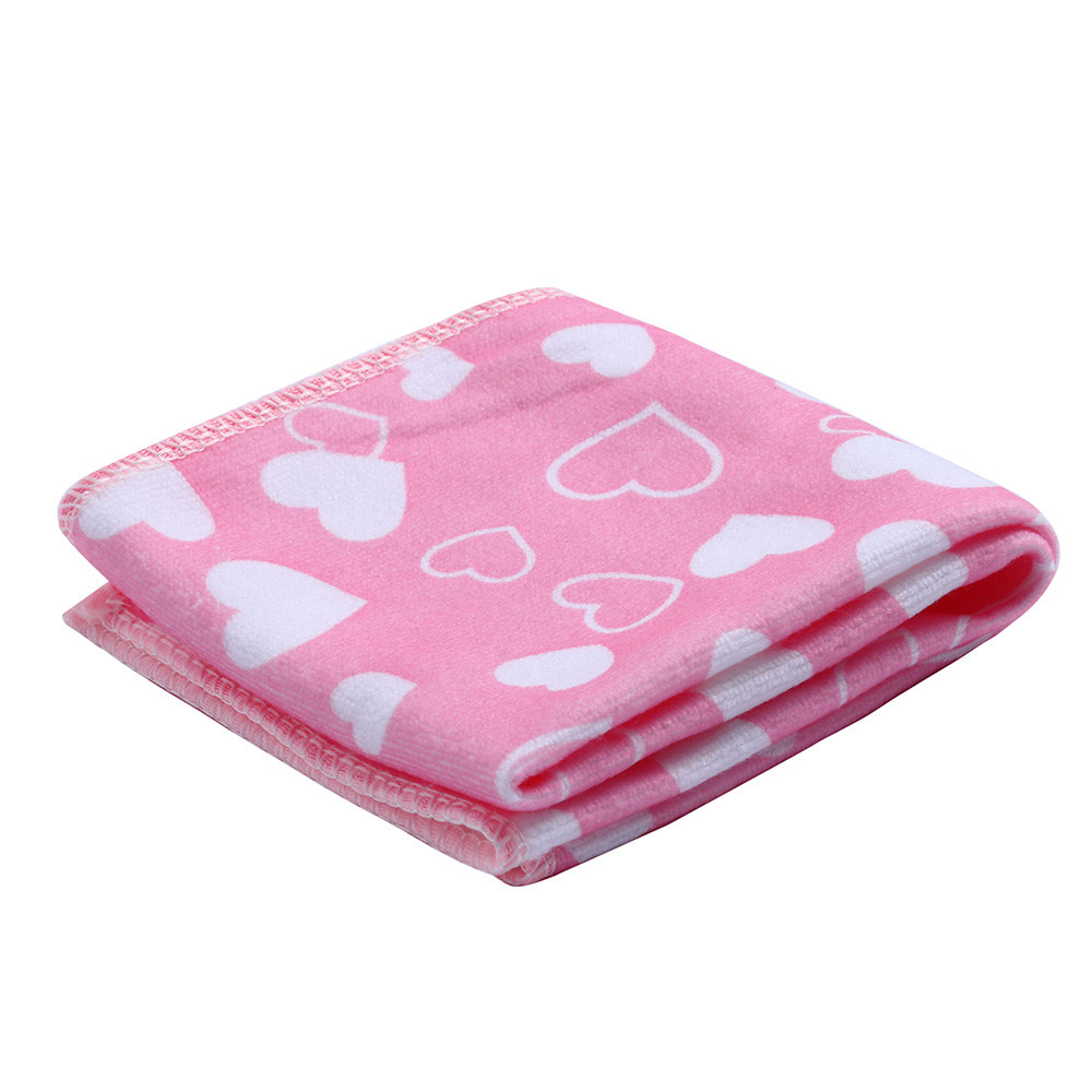 Offre spéciale 25x50 cm taille douce microfibre serviette absorbante enfant bébé coeur motif impression main et visage serviette @ P: Rose