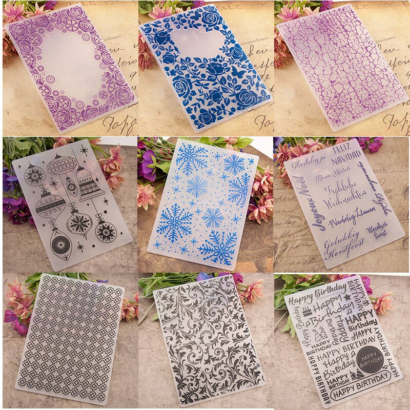 19 Plastic Embossing Map Voor Scrapbooking Diy Fotoalbum Kaart 5 "X 7"