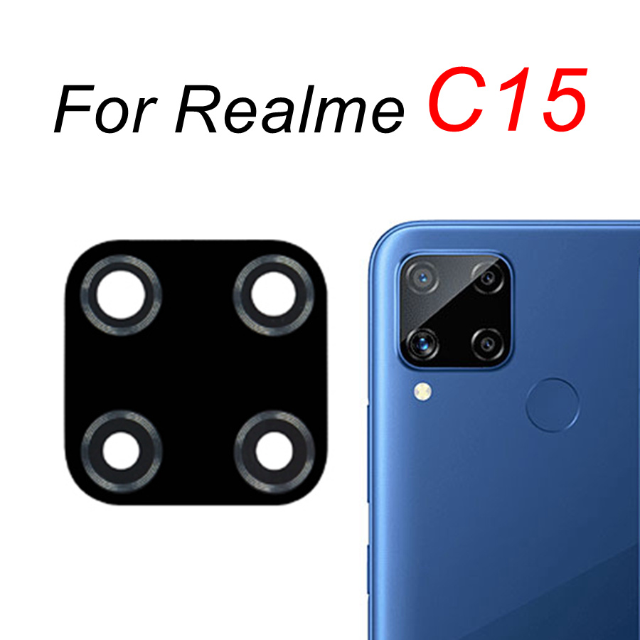 2 pz/lotto Posteriore Posteriore della Macchina Fotografica Obiettivo di Vetro Per Realme C3 C11 2021 C12 C15 C17 C20 C20A C21 C21Y C25 C25S C25Y C35 di Ricambio + Adesivo: C15