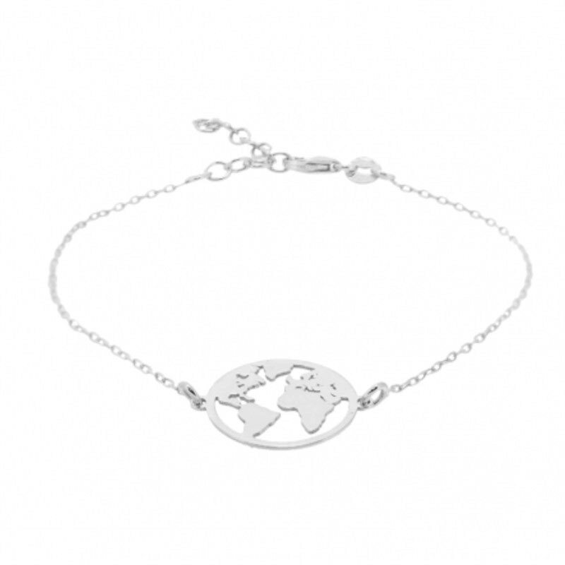 Wereldkaart Verklaring Armband Charm Eenvoudige Armband Voor Vrouwen: b