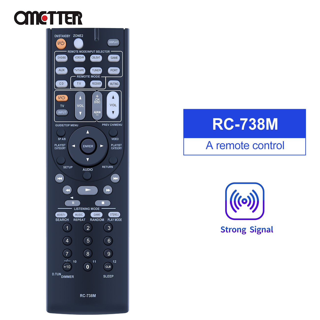 RC-738M For Onkyo AV Receiver Remote Control HT-RC160 HT-S7200 TX-SR607: Default Title
