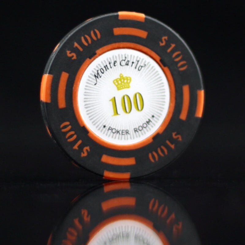 Lote de fichas de póker de Monte Carlo, hoja de 14g de arcilla, etiqueta de planchado, Casino, habitación, jugador de póker, love it, 25 unidades: 25pcs100