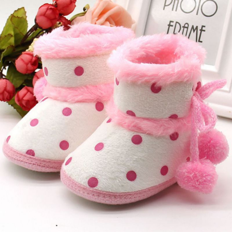 Mocassins pour bébés filles et garçons | Bottes chaudes de pour bébés, antidérapantes, bottes d'hiver à fond souple: Rose / 0-6 mois