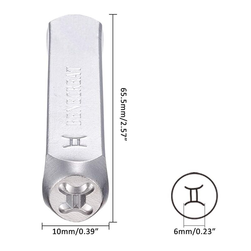 Constellations Theme Matte Diy Metal Stamp Punches 12pcs Set with Tool Case for Jewelry Leather Wood Stamping work Craft