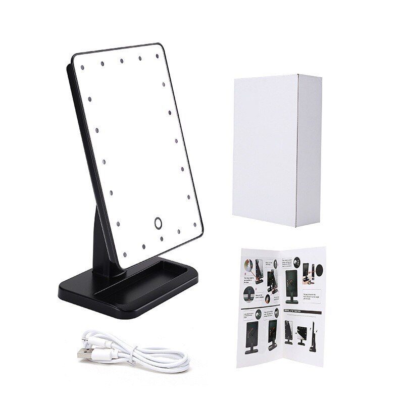 Altavoz Bluetooth maquillaje LED espejo iluminado de mesa de cosméticos espejo de vanidad con 20 Pantalla táctil ajustable 10X lupa