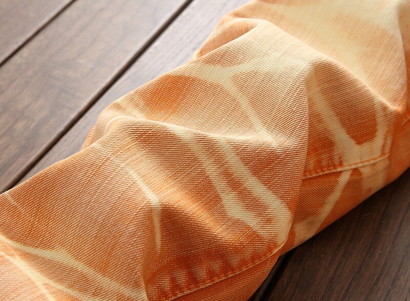 Herre orange farve jeans pencil bukser vasket stor størrelse bukser  j50