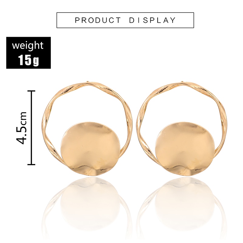 Docona Punk Geometric Abstract Irregular Round Dangle Earrings For Women Large Metal Hiphop Party Jewelry F12104