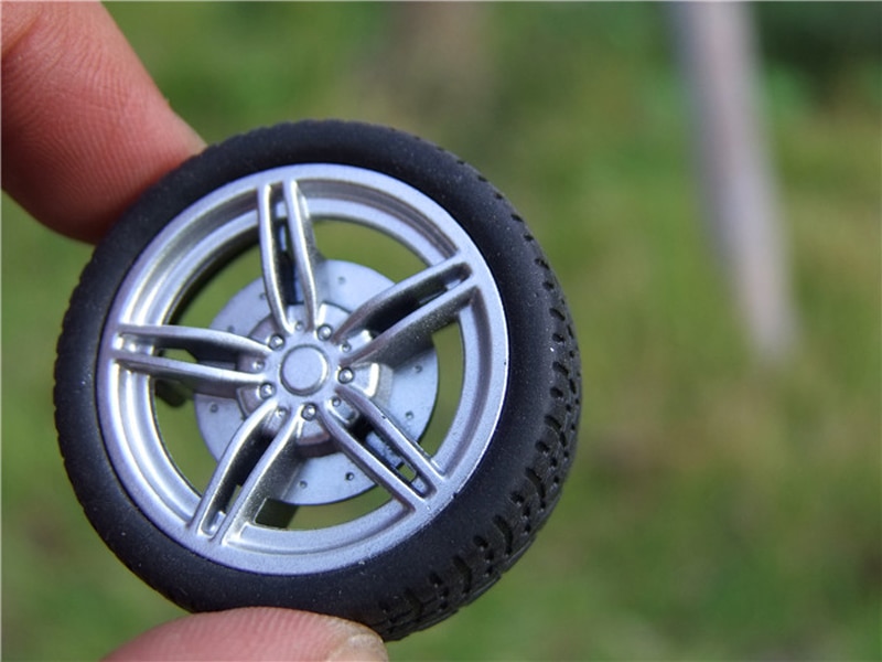20PCS Miniature Rubber Tires 48mm/38mm/26mm/22mm Mini Wheel Tire in 2/3mm Aperture for DIY Model Car Robot Connecting Parts
