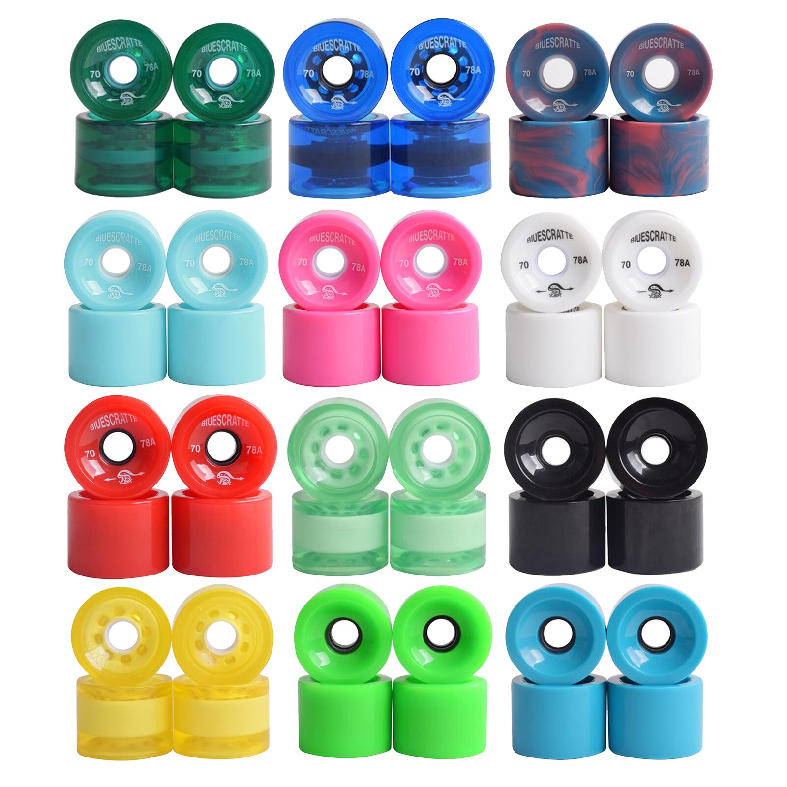 Roues de planche à roulettes 78A, 4 pièces, pour Skateboard de rue, parc, terrain accidenté