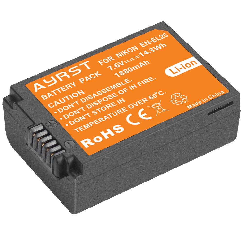 EN-EL25 ENEL25 Batería recargable de iones de litio de 1880 mAh con cargador LED para Nikon Z30 Z50 ZFC Z 50 Z FC: Blanco