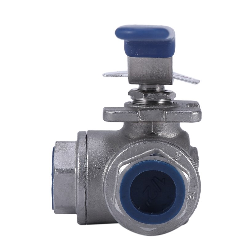 1Pcs DN15 Female 3 Way T-Type 304 Stainless Steel Ball Valve