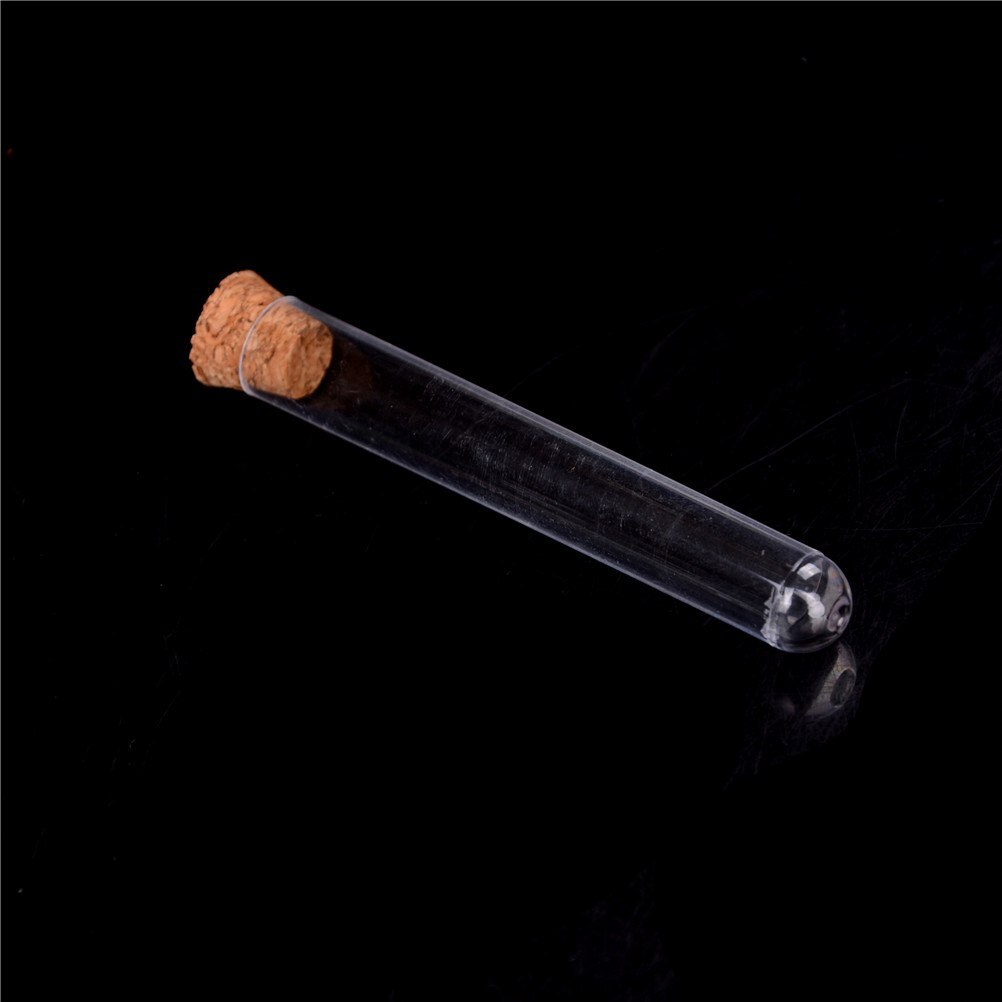 10 stk / mye 12 x 75/12 x 100/15 x 100/15 x 150mm laboratorie plastprøverør med kork klar lab favorittrør, påfyllbar flaske