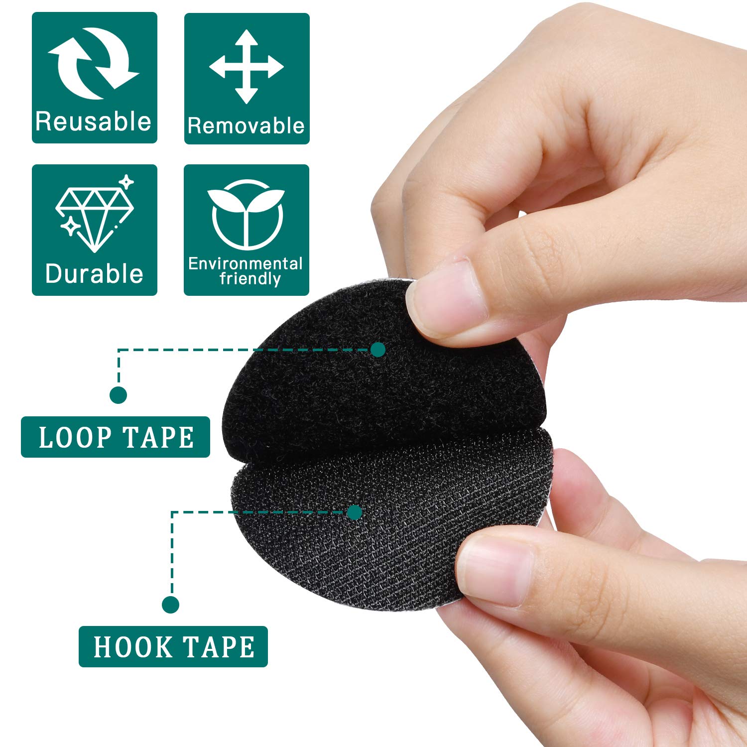 60Mm Zelfklevende Haak Lus Sluiting Tape Stickers Lijm Stippen Haken En Lussen Voor Laken Sofa Mat Tapijt anti Slip