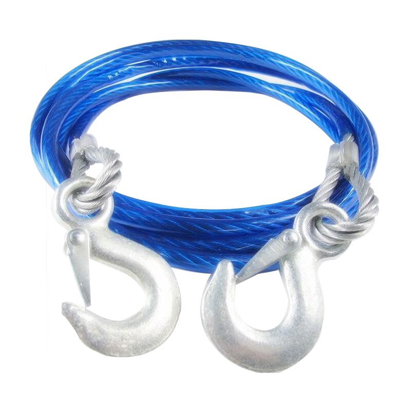 Car Tow Rope Strap Car Styling Synthetic Winch Cable Coarsened Wire Rope Truck Trailer Rope SUV Quick Release Hook 4M 5 Tons