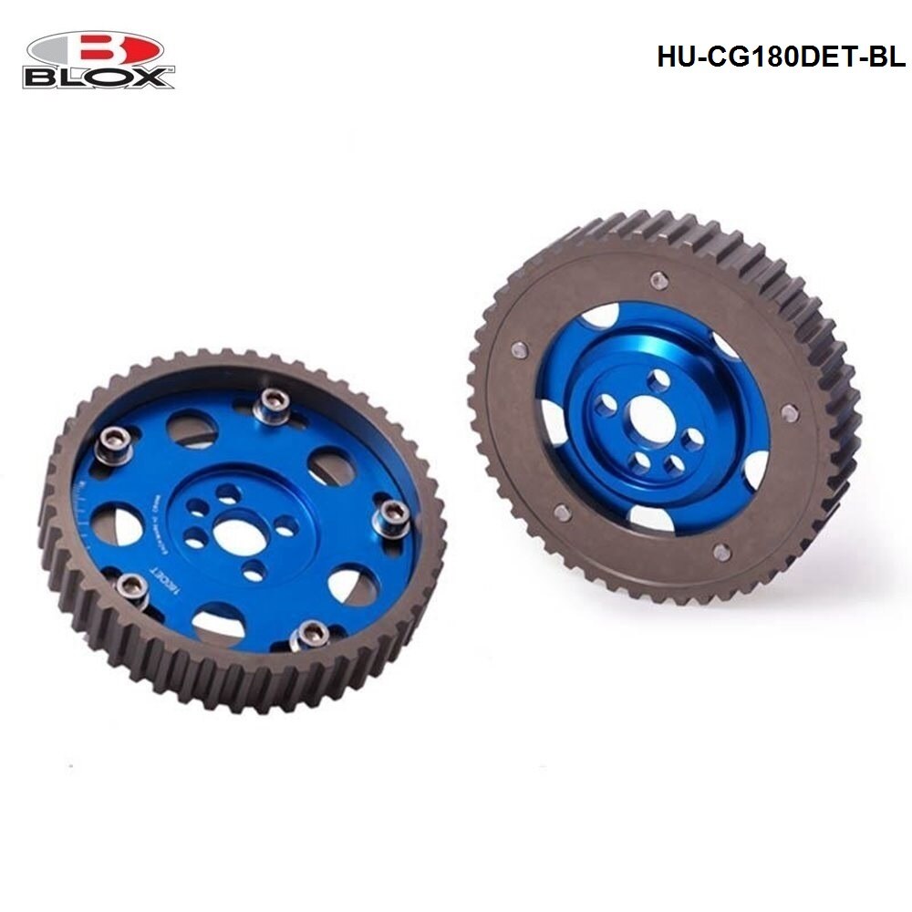 Blox 2pcs Alloy Adjustable Cam Gears Timing Gear pulley kit For Nissan CA18DE Inlet and Exhaust