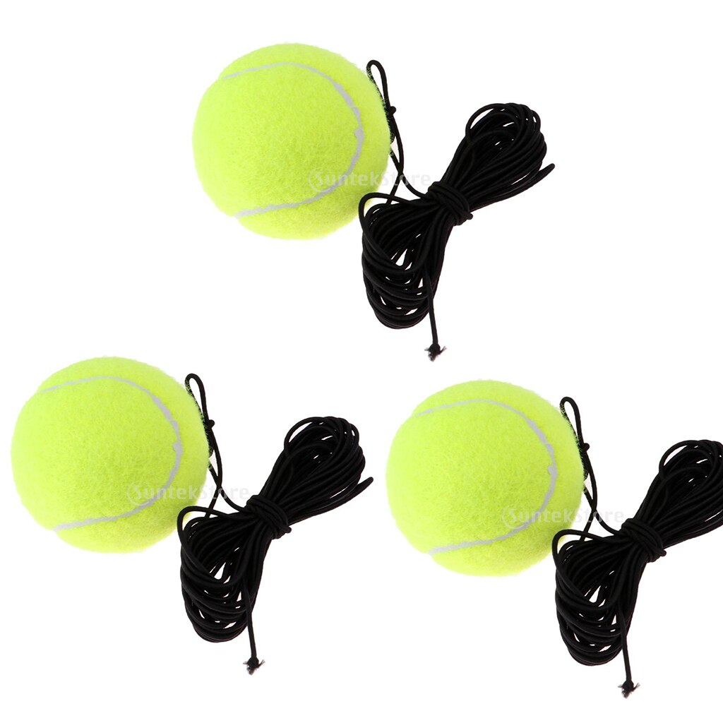 3pcs Tennis Single Exercise Training Practice Ball Trainer Replacement Balls