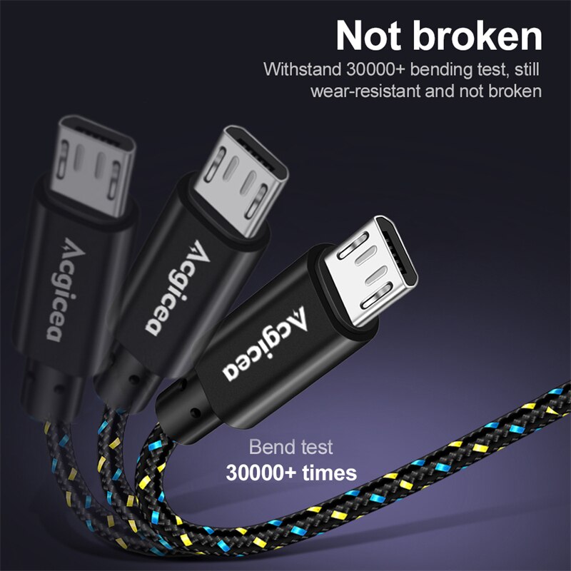 Micro USB Cable Fast Charging Cables for Samsung Xiaomi Android Smartphone Phone Charger Data Microusb Cable 1m 2m 3m Wire Cord