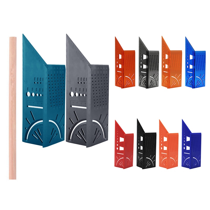 3D Winkel Mess Platz Holzbearbeitung Messer Lineal Messen Werkzeug 45 Grad Und 90 Grad Mit Manometer Und Lineal