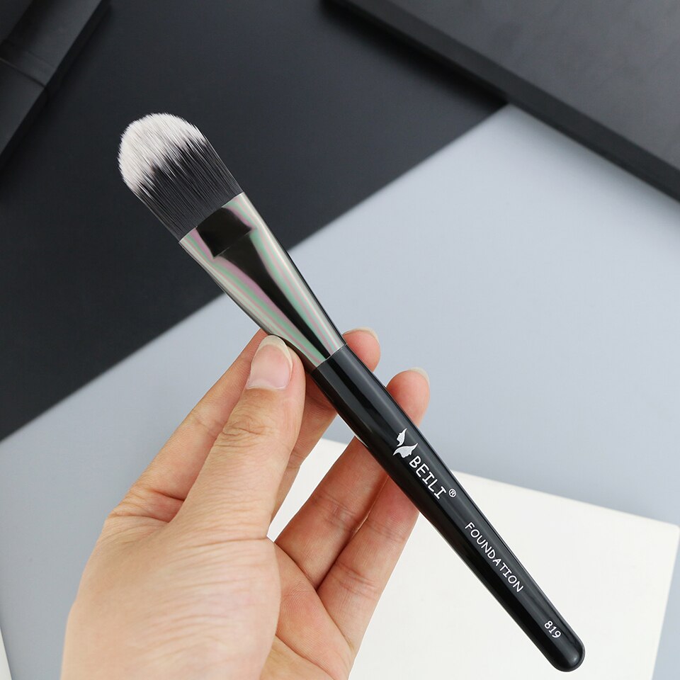 BEILI-brocha de maquillaje negra, 1 unidad, Corrector de pelo sintético, base, contorno de cara, brochas de maquillaje individuales