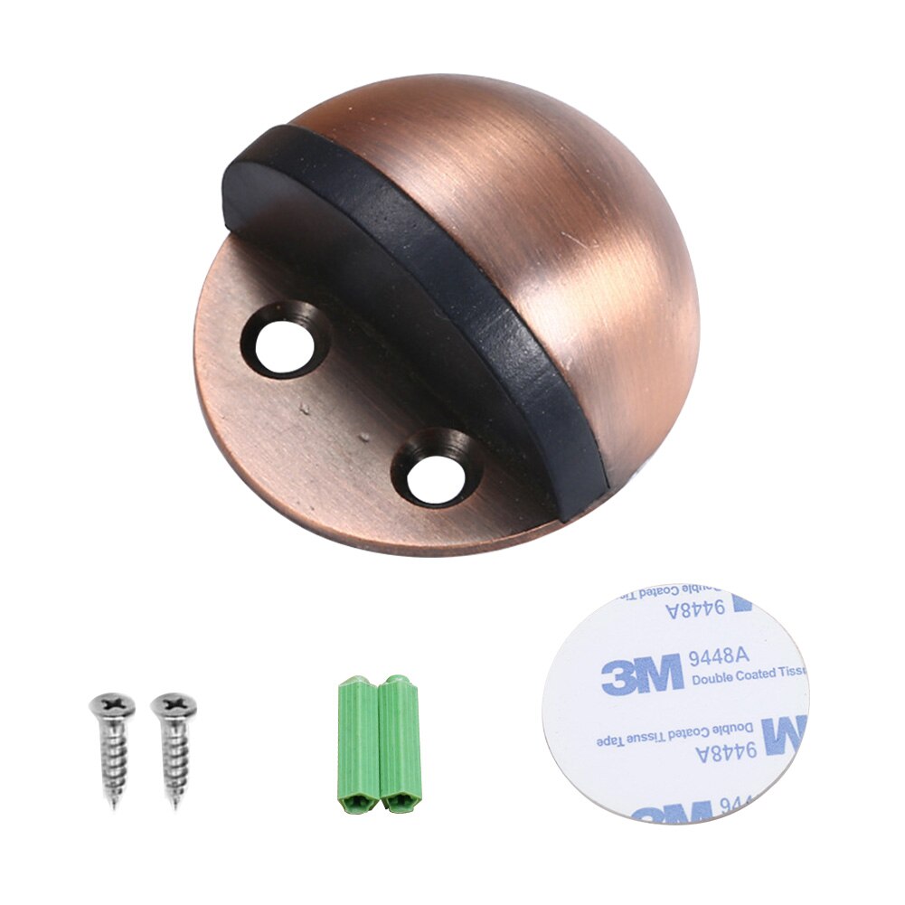 Stainless Steel Sticker Door Stops Rubber Door Stopper Anti-Collision Wood Toilet Door Holder Catch Doorstop Furniture Hardware: Red Bronze