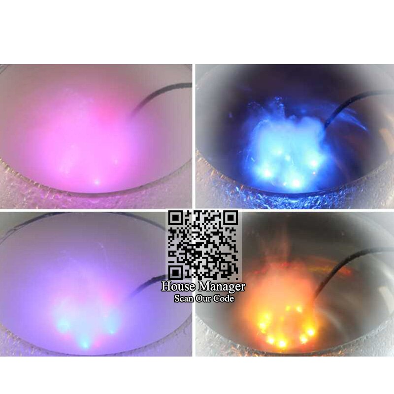 Aquarium 24W Nebel Nebel Hersteller 12LEDs licht Brunnen Steingarten Wasserfall Zerstäuber für Fischteich Schreibtisch Deko, simulieren morgen Tau nebel