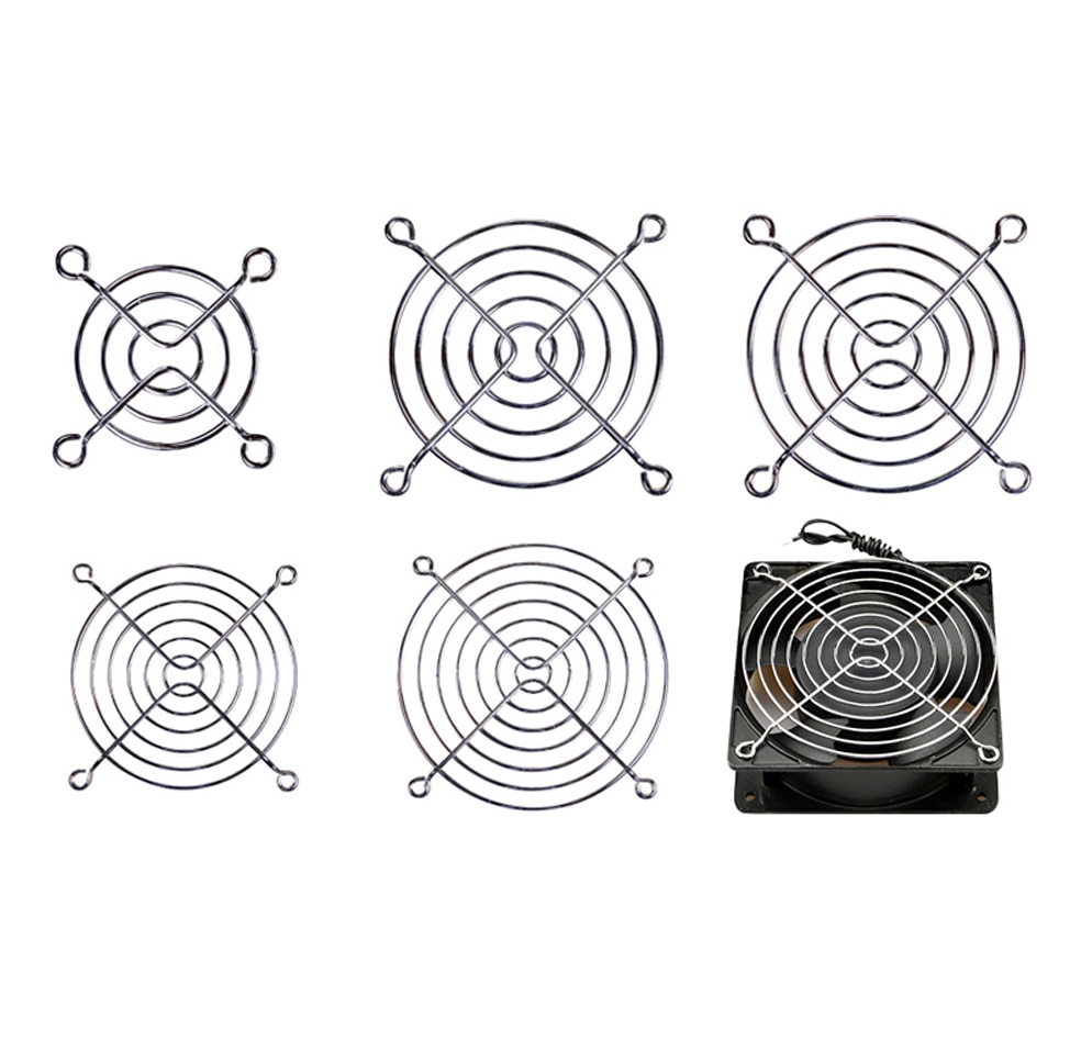 Griglia per ventola di raffreddamento Reti in ferro metallico per ventola del computer 30mm 40mm 50mm 60mm 70mm 80mm 90mm 120mm 135mm 140mm 170mm 200mm Griglia per ventola