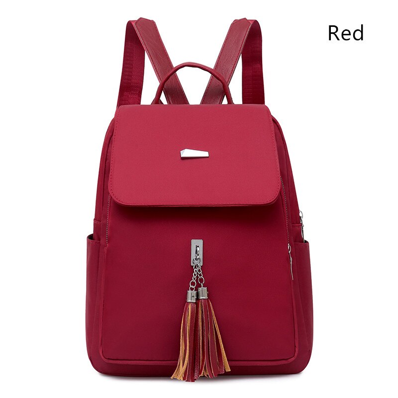 Neue Fransen Damen Rucksack Oxford Wasserdichte Damen Lässig Reise Rucksäcke Damen Schulter Taschen Rucksack: rot