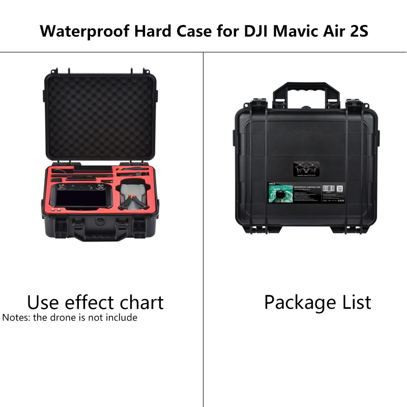 Caso de transporte portátil abs impermeável à prova de explosão caixa mala dura para dji mini 2/mavic ar 2/ar 2s zangão acessórios caixa: for dji air 2s