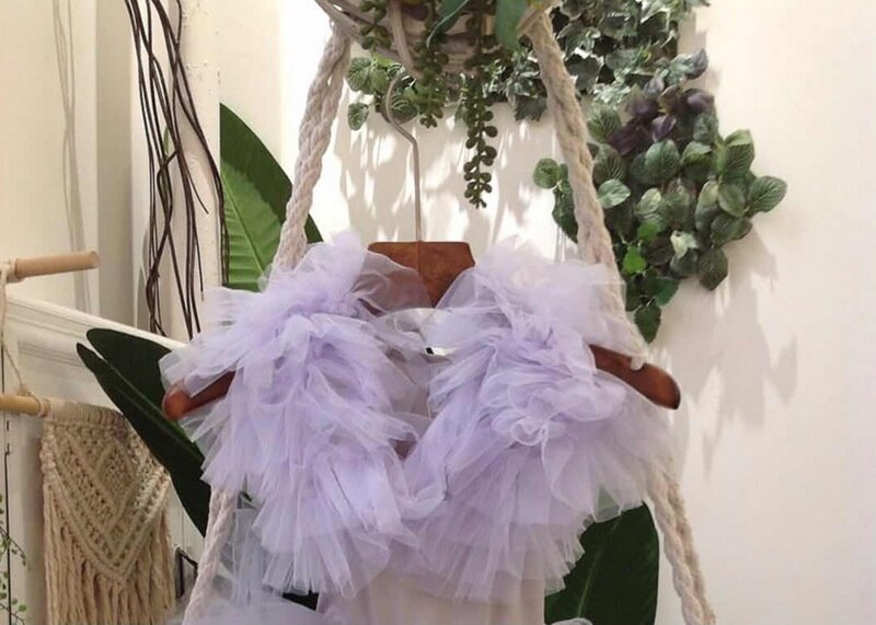 Pige vest til bryllupsfest kjole blød tutu prinsesse kappe til børn 80-140cm e81229: Lavendel / L (6-7y)