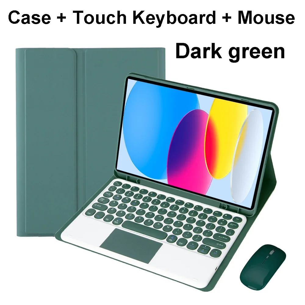 With Keyboard PU Tablet Case for IPad 11th Generation 11 Inch A16 Bluetooth Mouse Covers for Apple IPad 10th Funda: eleven / Beige