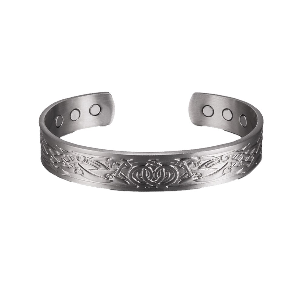 Viking Pure Copper Bracelet Men Adjustable Cuff Energy Magnetic Bracelet Benefits Wristband Hard Health Man Bracelet Knot Metal: CB006S 12MM