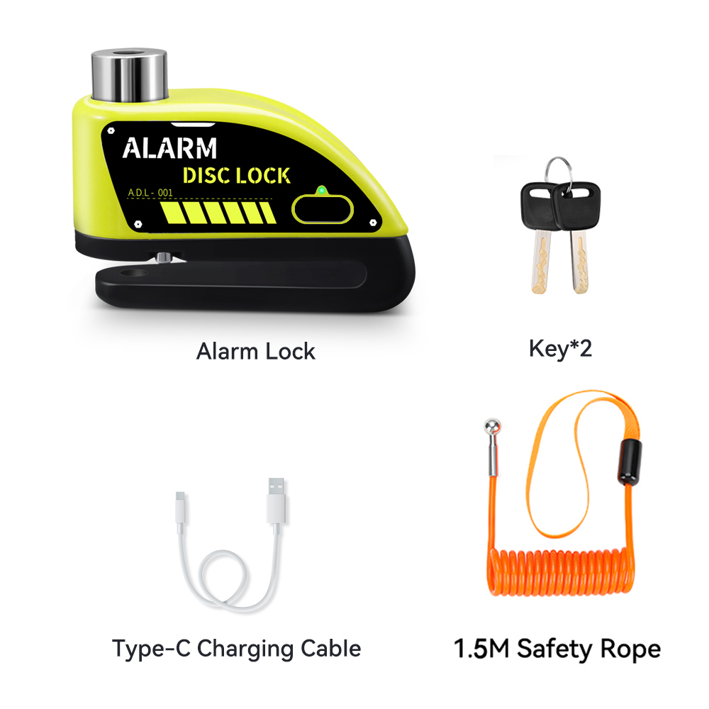 Extractme Motorrad Alarm Scheibenbremse Schloss 120dB Fahrrad Rad Disk Vorhängeschloss Sicherheit Diebstahlsicherung Rolle Alarma Motocicleta: Braun
