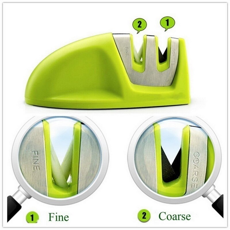 2 Stages Kitchen Sharpening Stone Knives Whetstone Ceramic Sharpener Tool #1