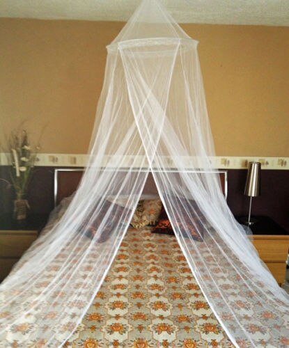 Cute Baby Princess Canopy Crib Netting Dome Bed Mosquito Net for Nursery: White