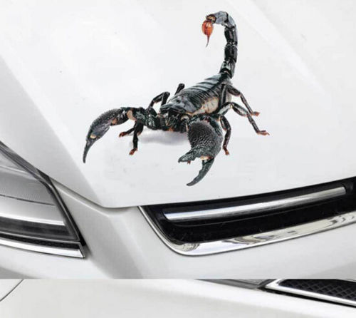 3d edderkop skorpion dyreprint bilvindue kofanger kropsdekal klistermærke vandtæt aftagelig væg kunst tegneserie bil klistermærker: 1