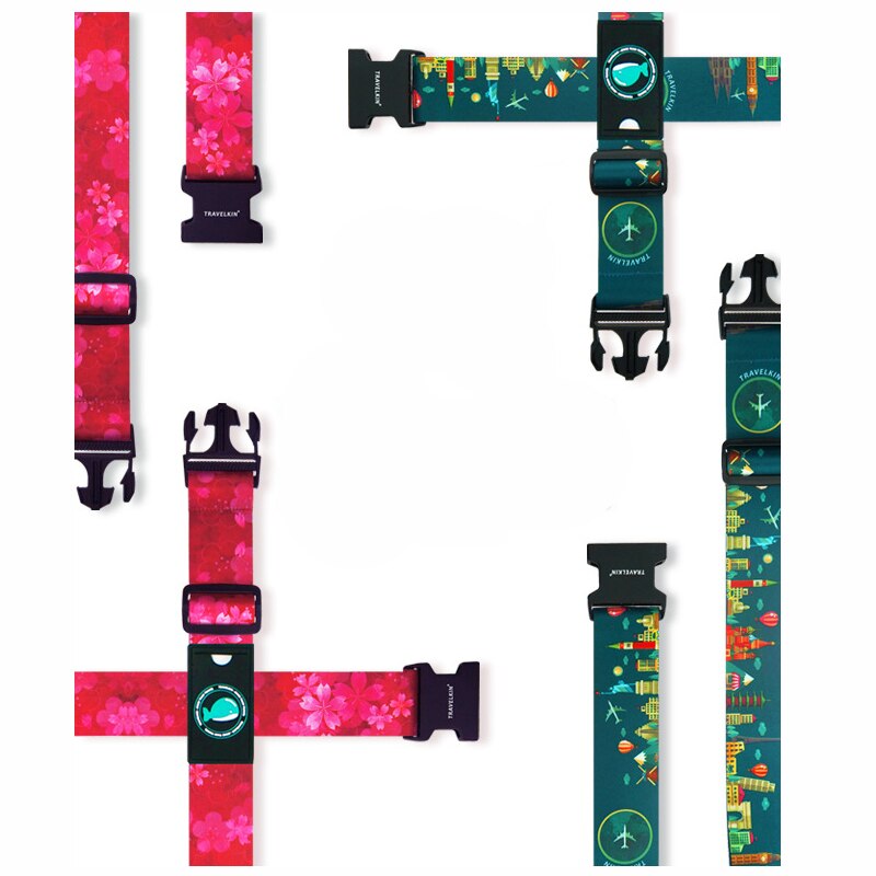 Luggage Strap Adjustable Travel Cross Belt Packing Suitcase Safe Buckle rope Baggage Belt Travel Accessories Colorful Safe Strap
